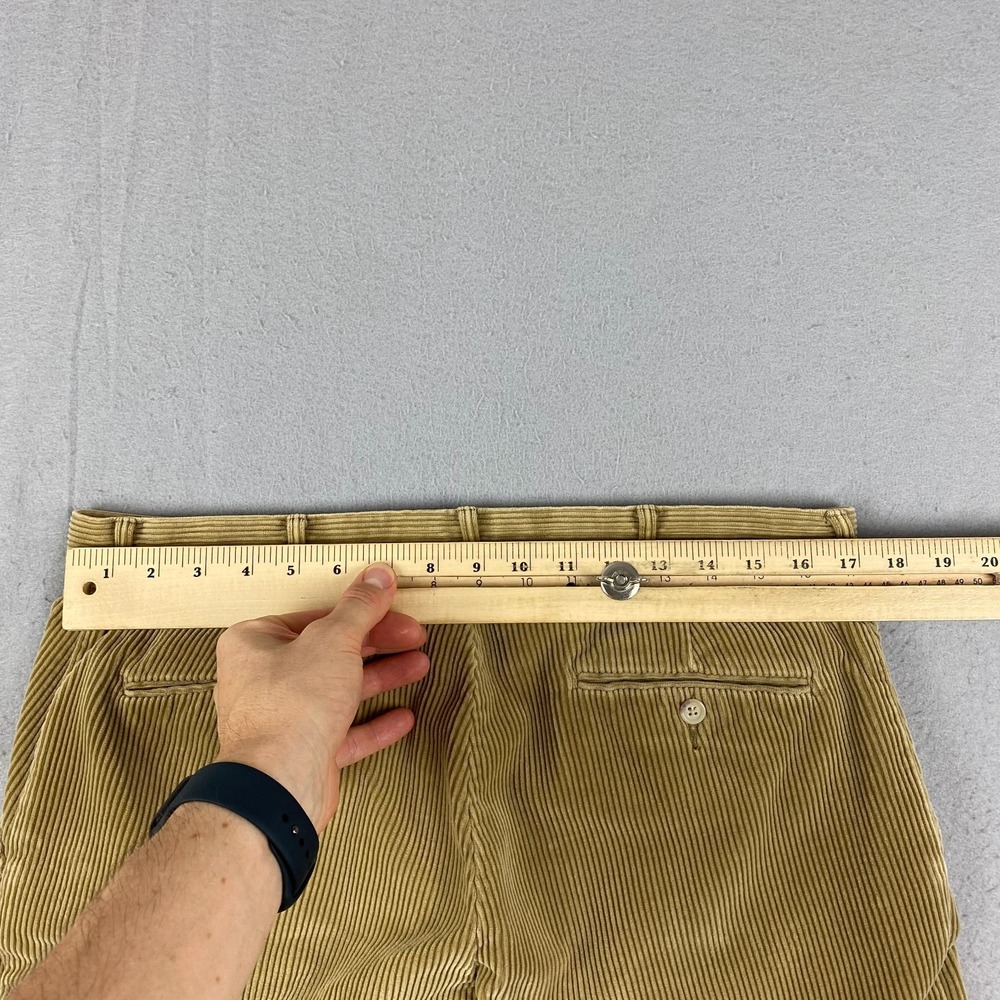 Vintage Polo Ralph Lauren Mens Corduroy Pants 33x30 flat front Cords brown - Picture 8 of 12